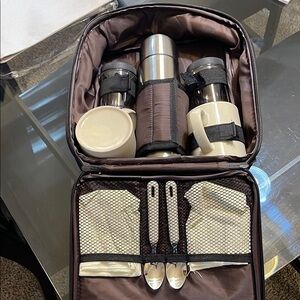 Valia Black Toiletry Bag Sleek Design Zipper Closure